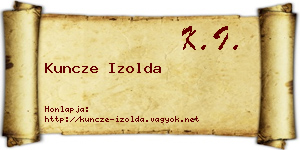 Kuncze Izolda névjegykártya